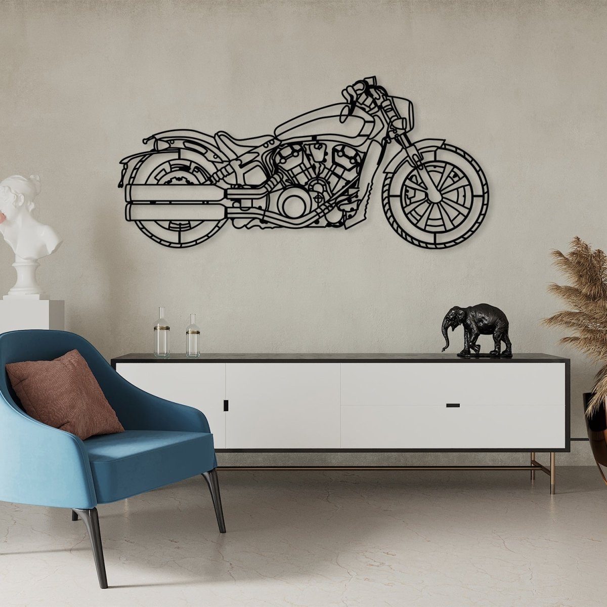 2021 Scout Bobber Metal Motorcycle Silhouette Wall Art - Image 7