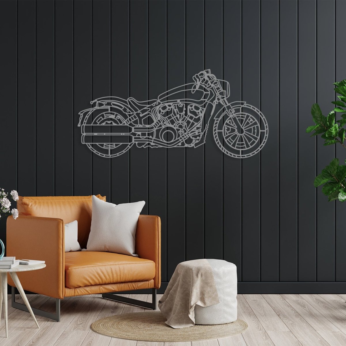 2021 Scout Bobber Metal Motorcycle Silhouette Wall Art - Image 5