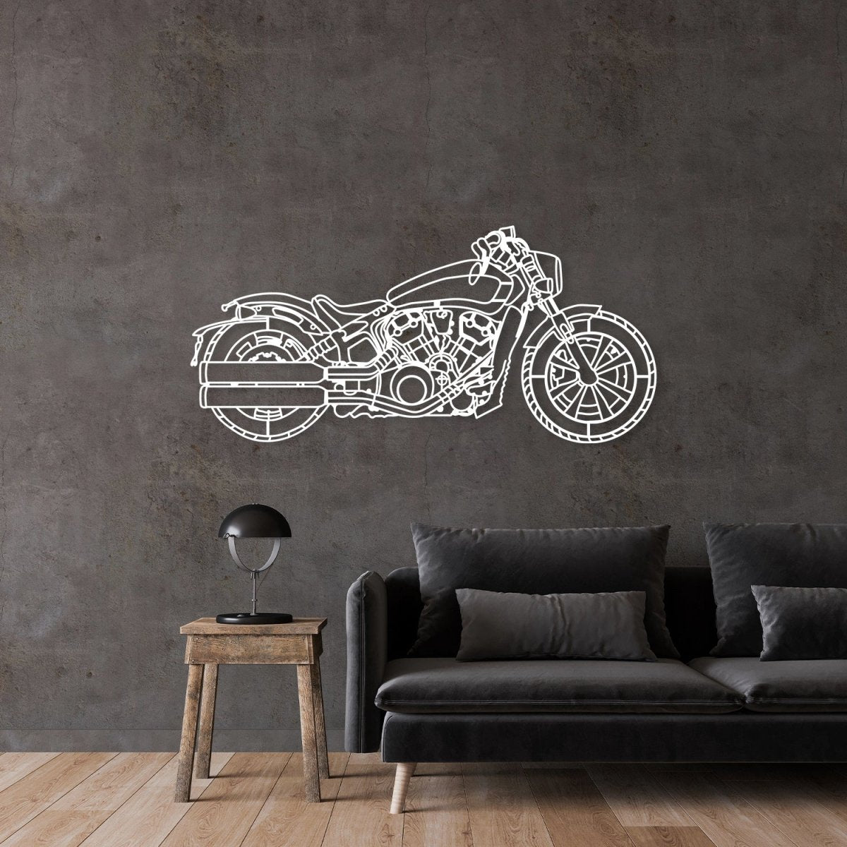 2021 Scout Bobber Metal Motorcycle Silhouette Wall Art - Image 8