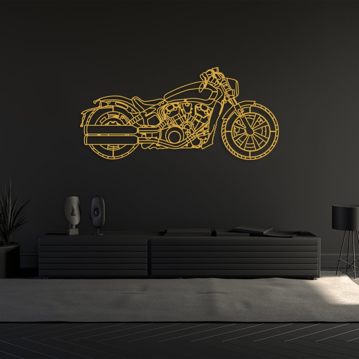 2021 Scout Bobber Metal Motorcycle Silhouette Wall Art - Image 3