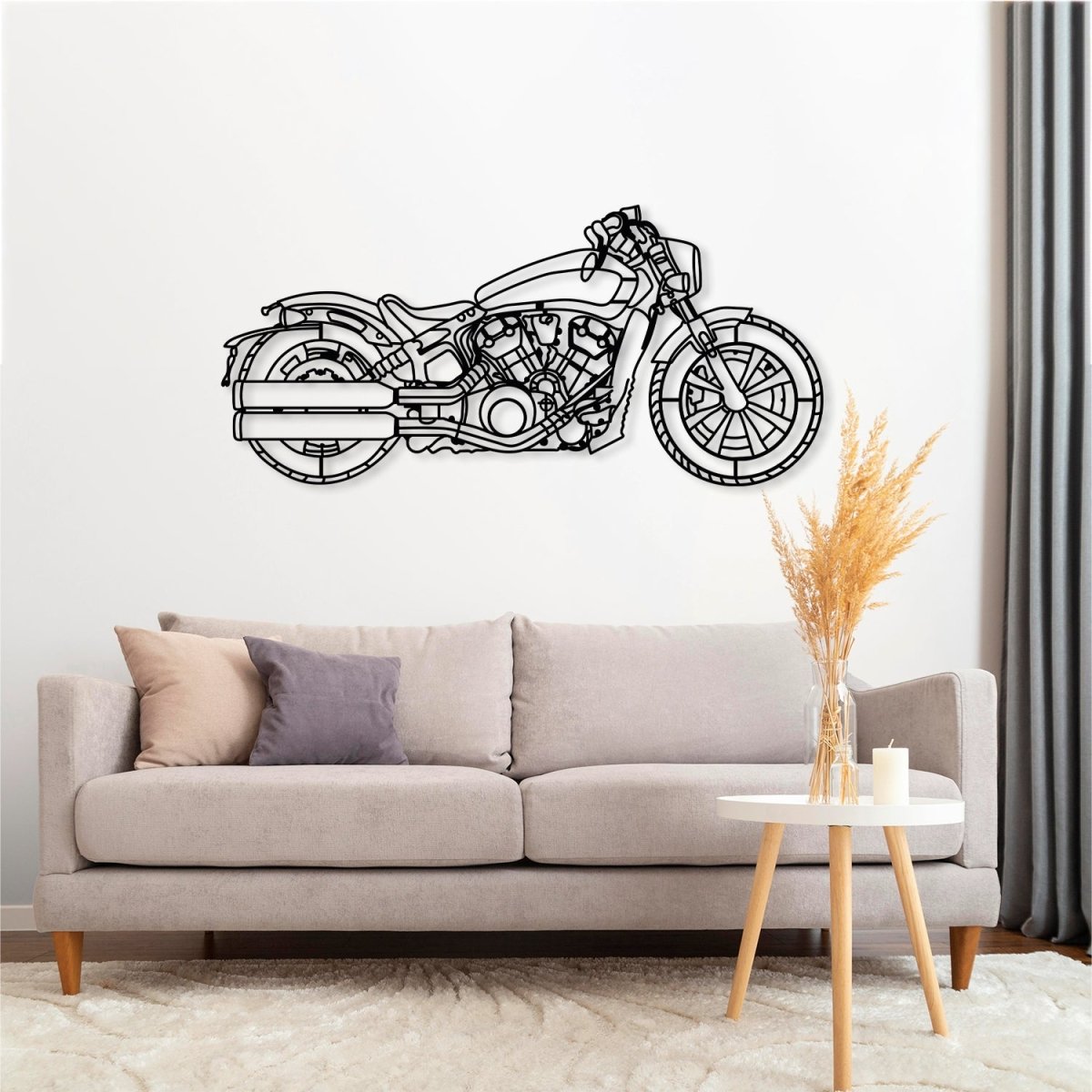 2021 Scout Bobber Metal Motorcycle Silhouette Wall Art - Image 4