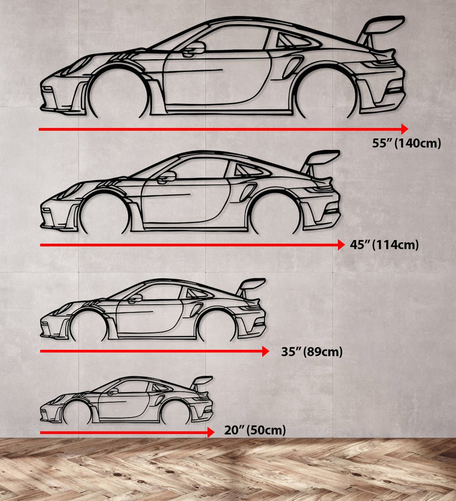 911 GT3 RS 992 - Metal Car Silhouette Wall Art - Image 7