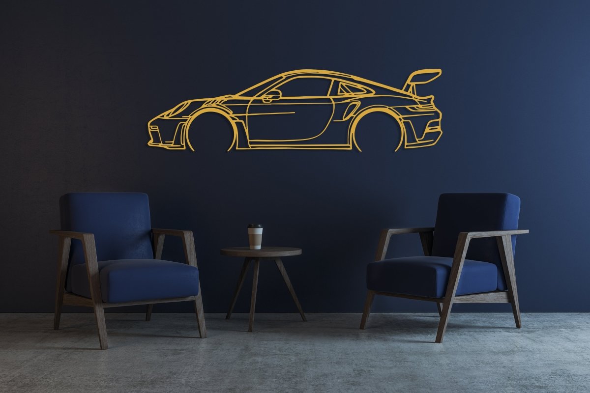 911 GT3 RS 992 - Metal Car Silhouette Wall Art - Image 3
