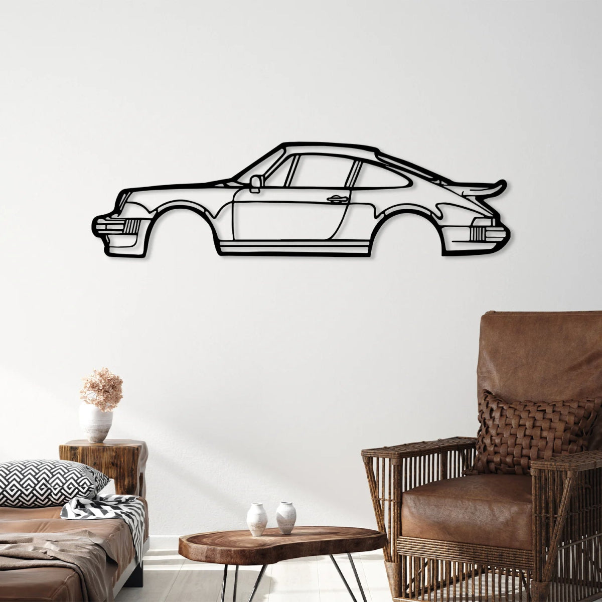 911 Turbo 930 Metal Car Silhouette Wall Art - Image 3