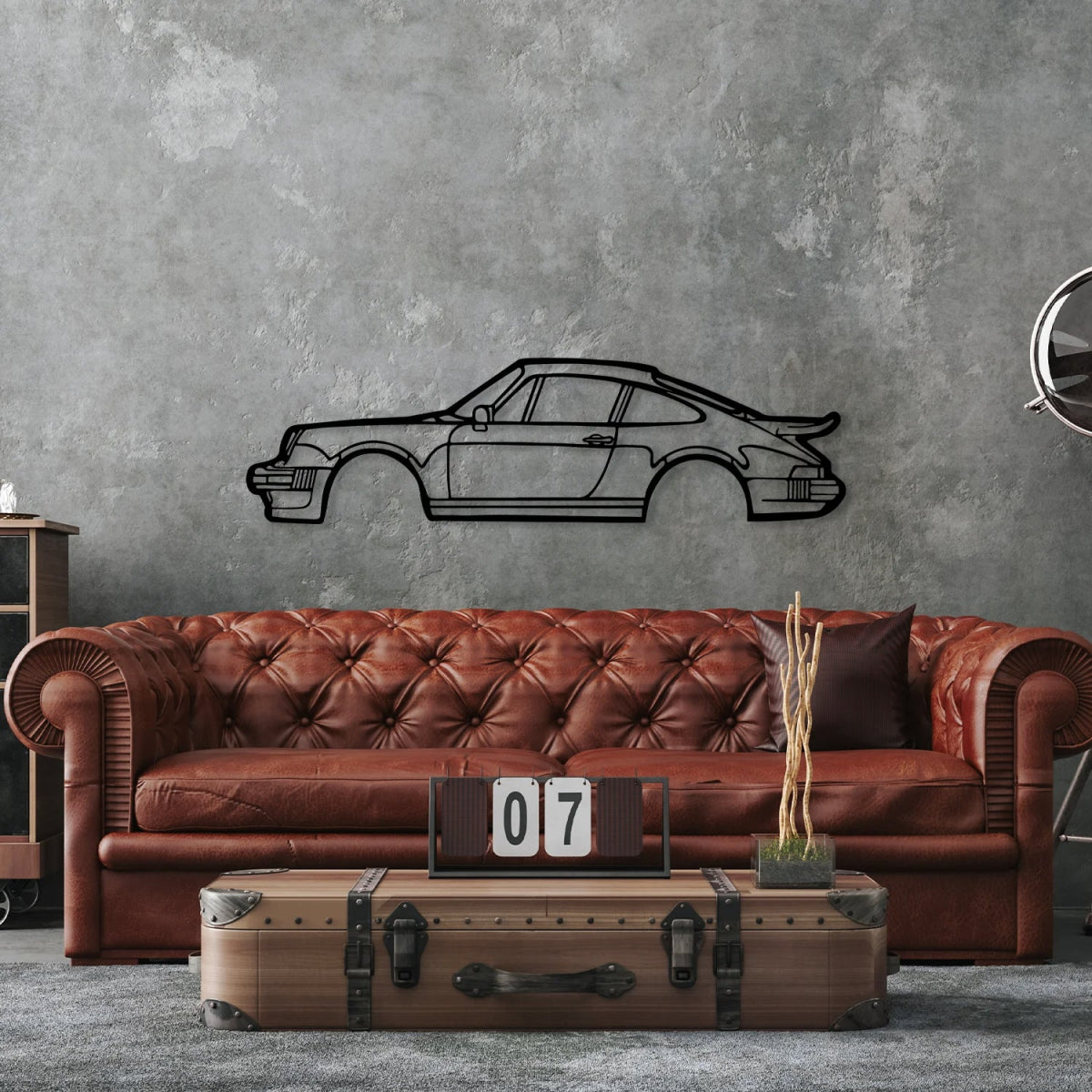 911 Turbo 930 Metal Car Silhouette Wall Art - Image 4