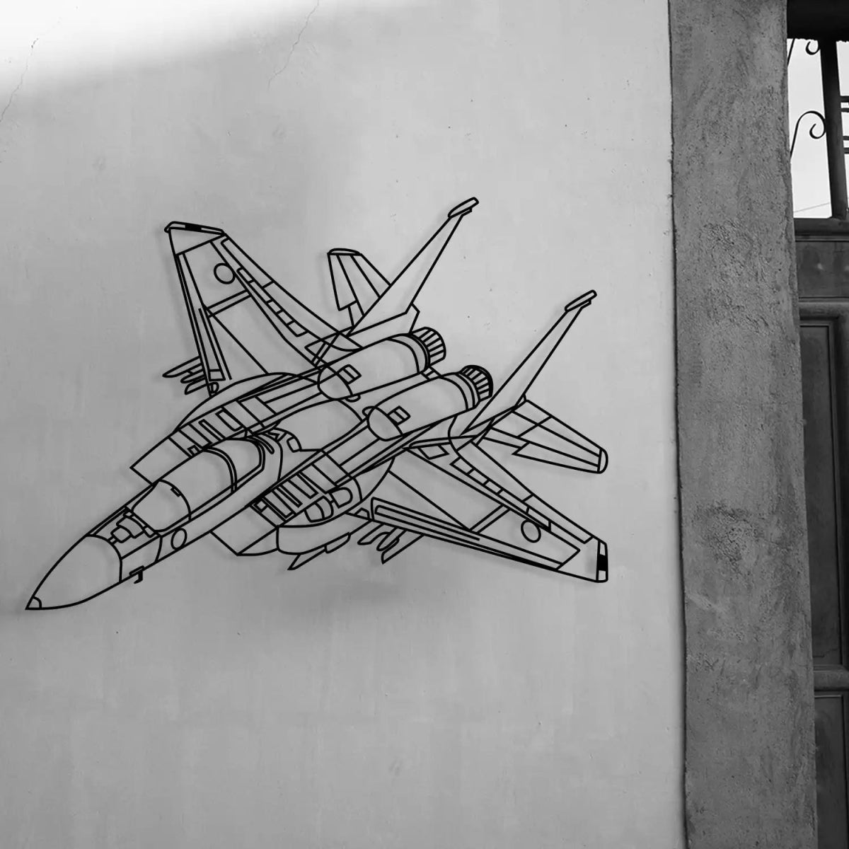 Air Force Jet Wireframe Metal Wall Art - Image 6