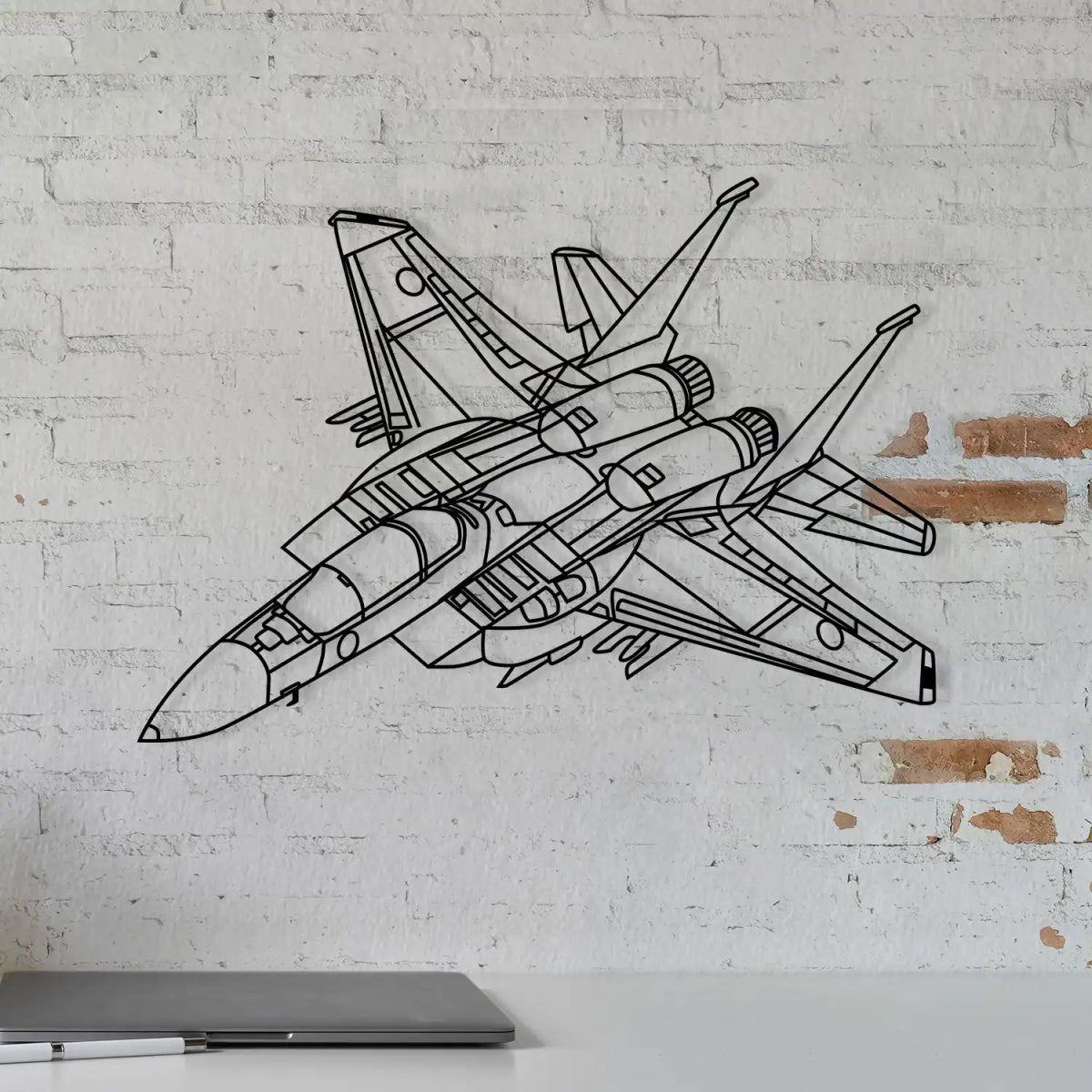 Air Force Jet Wireframe Metal Wall Art - Image 4