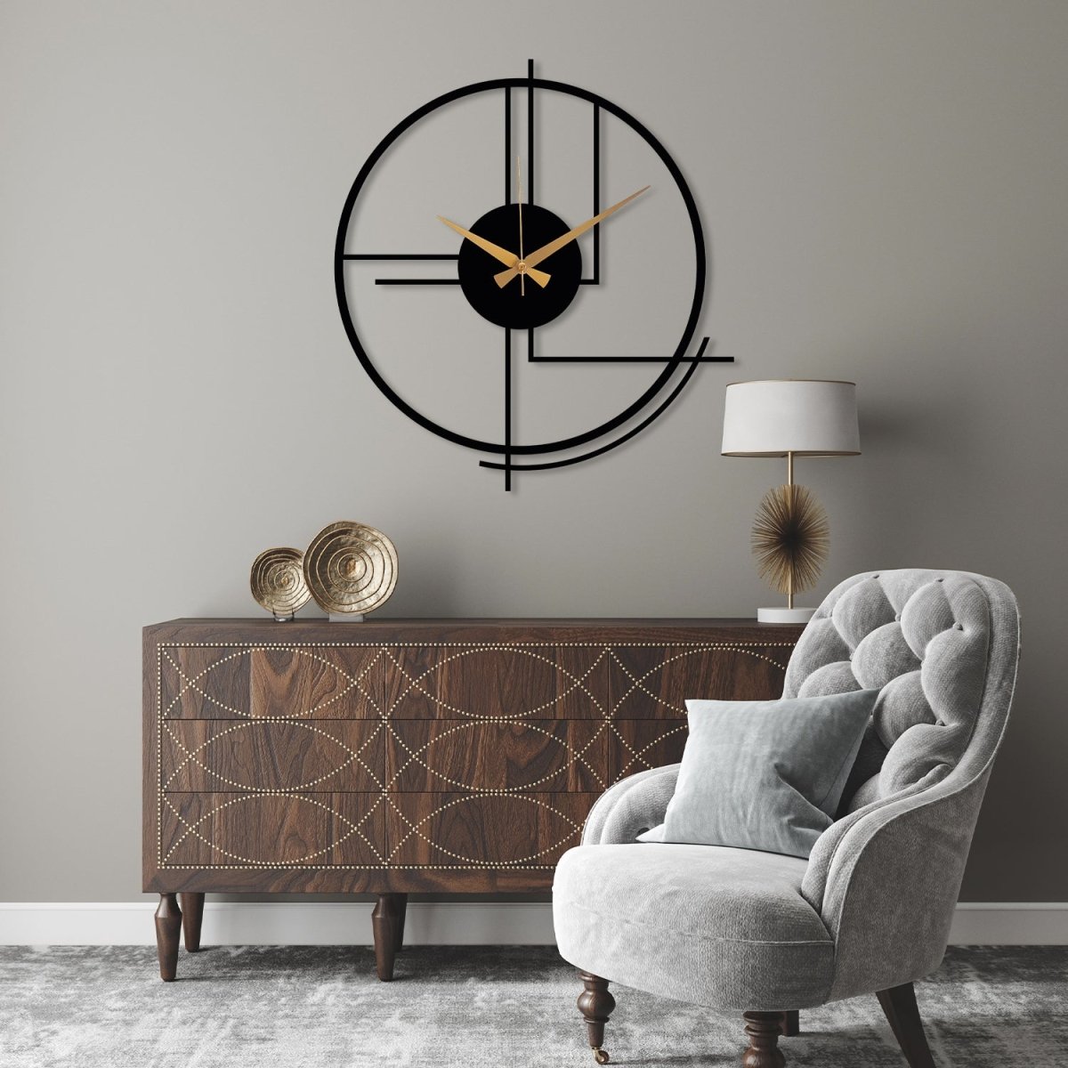 Black Large Minimalist Wall Clock - Image 8