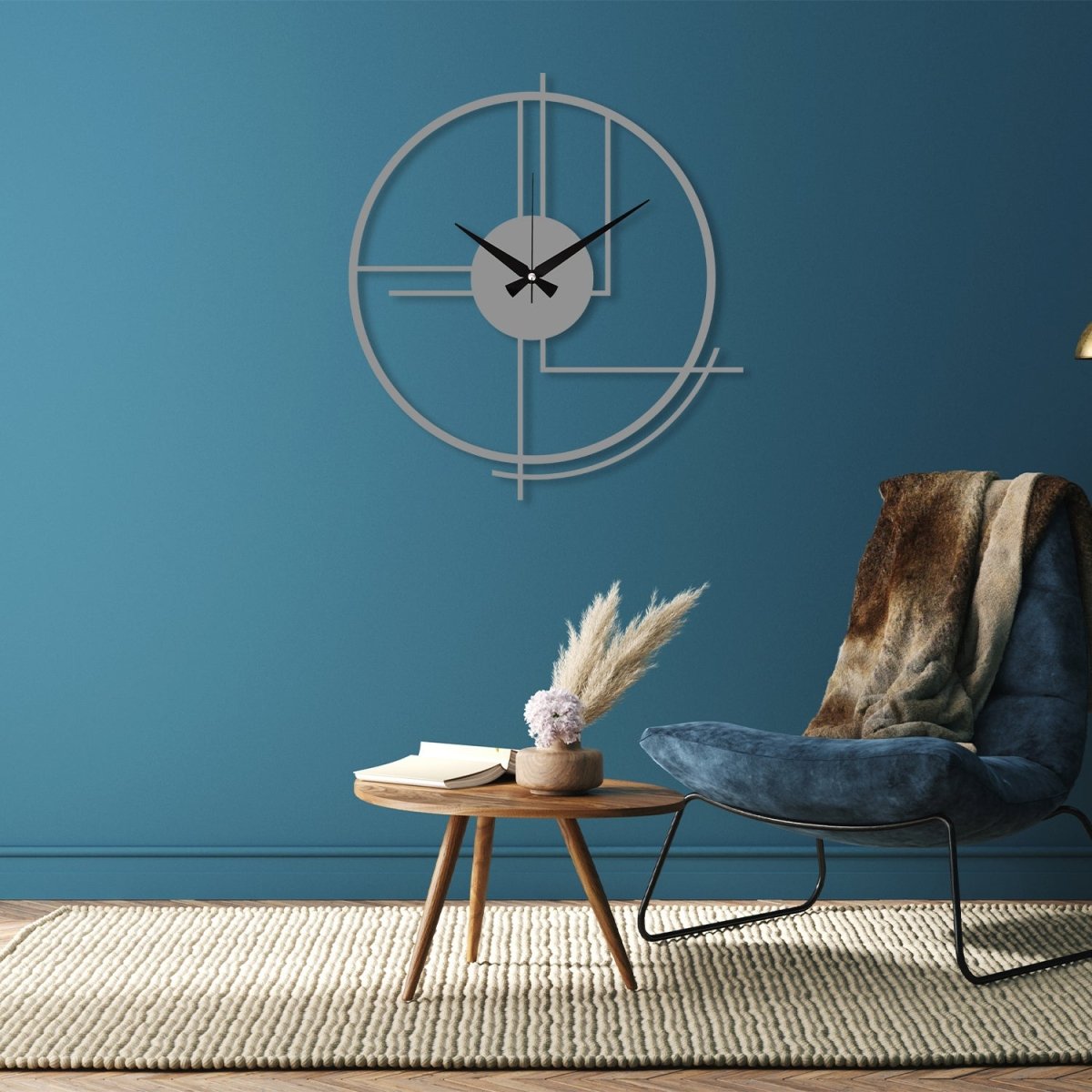 Black Large Minimalist Wall Clock - Image 7