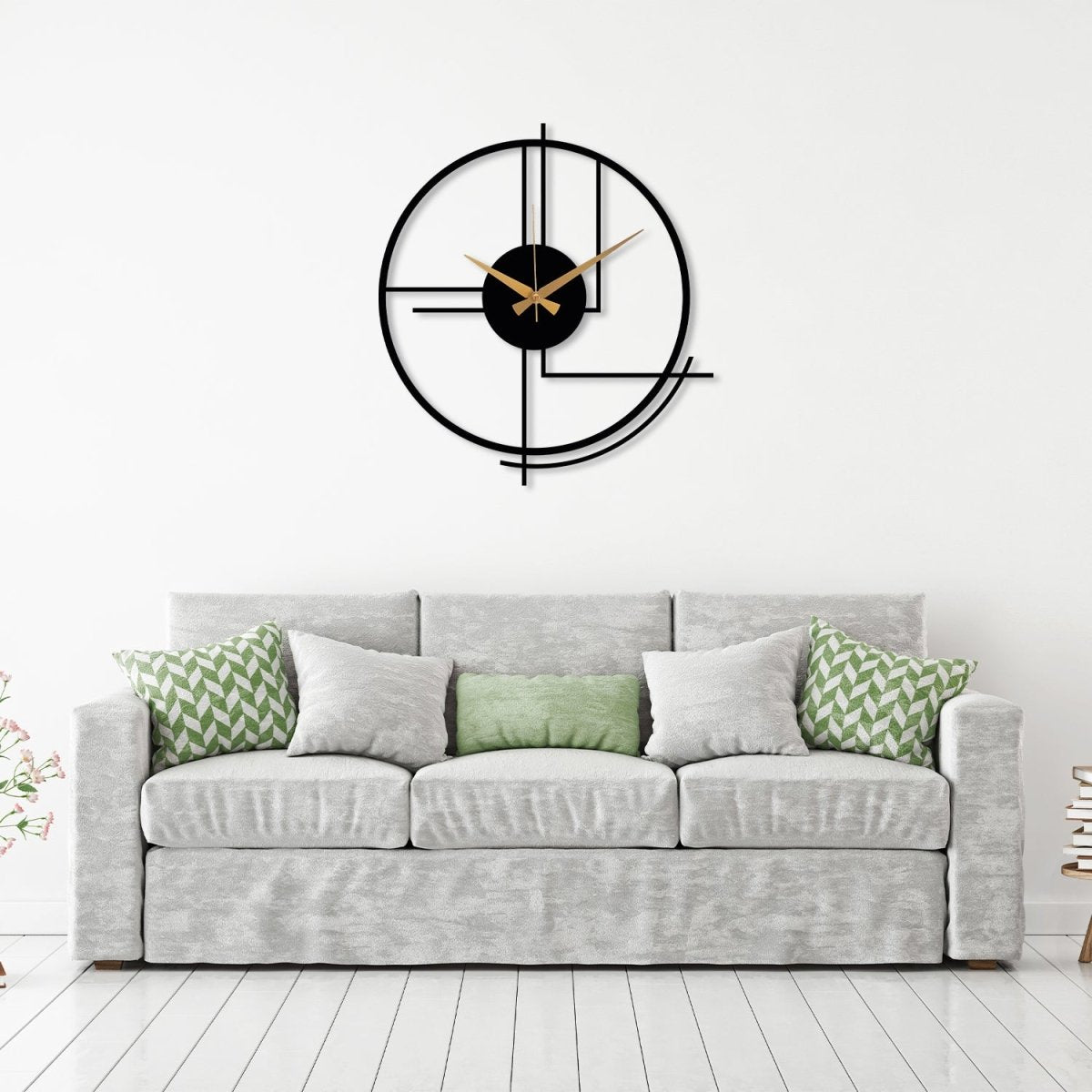 Black Large Minimalist Wall Clock - Image 5