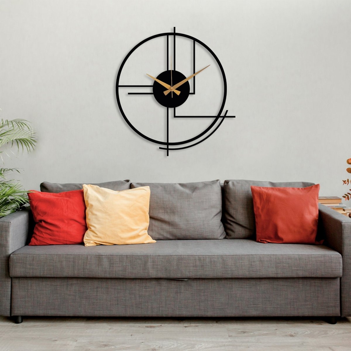 Black Large Minimalist Wall Clock - Image 4