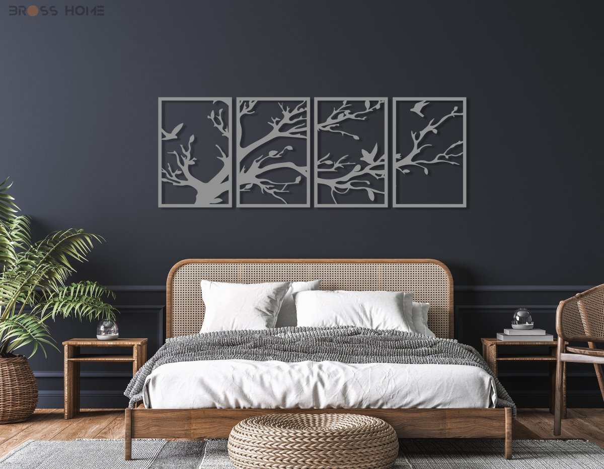 Black Tree Metal Wall Art  (4 Panel) - Image 9