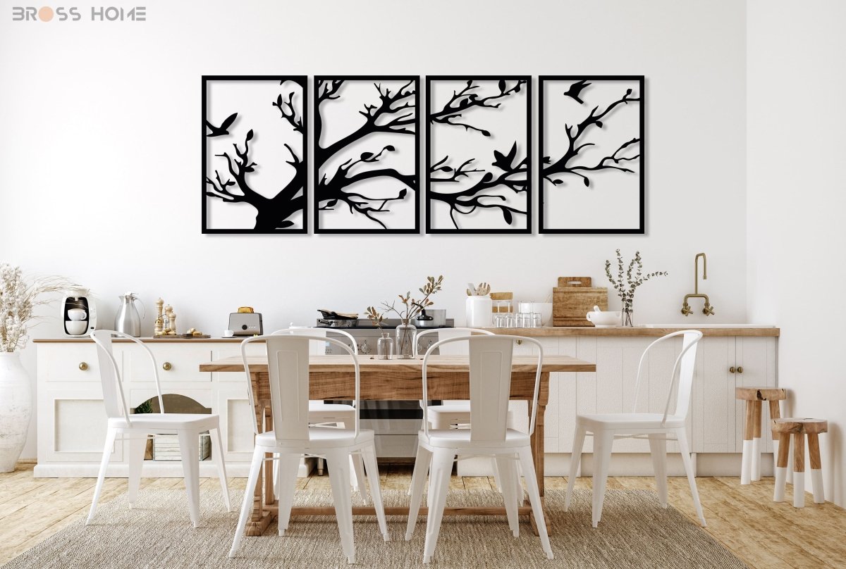 Black Tree Metal Wall Art  (4 Panel) - Image 6