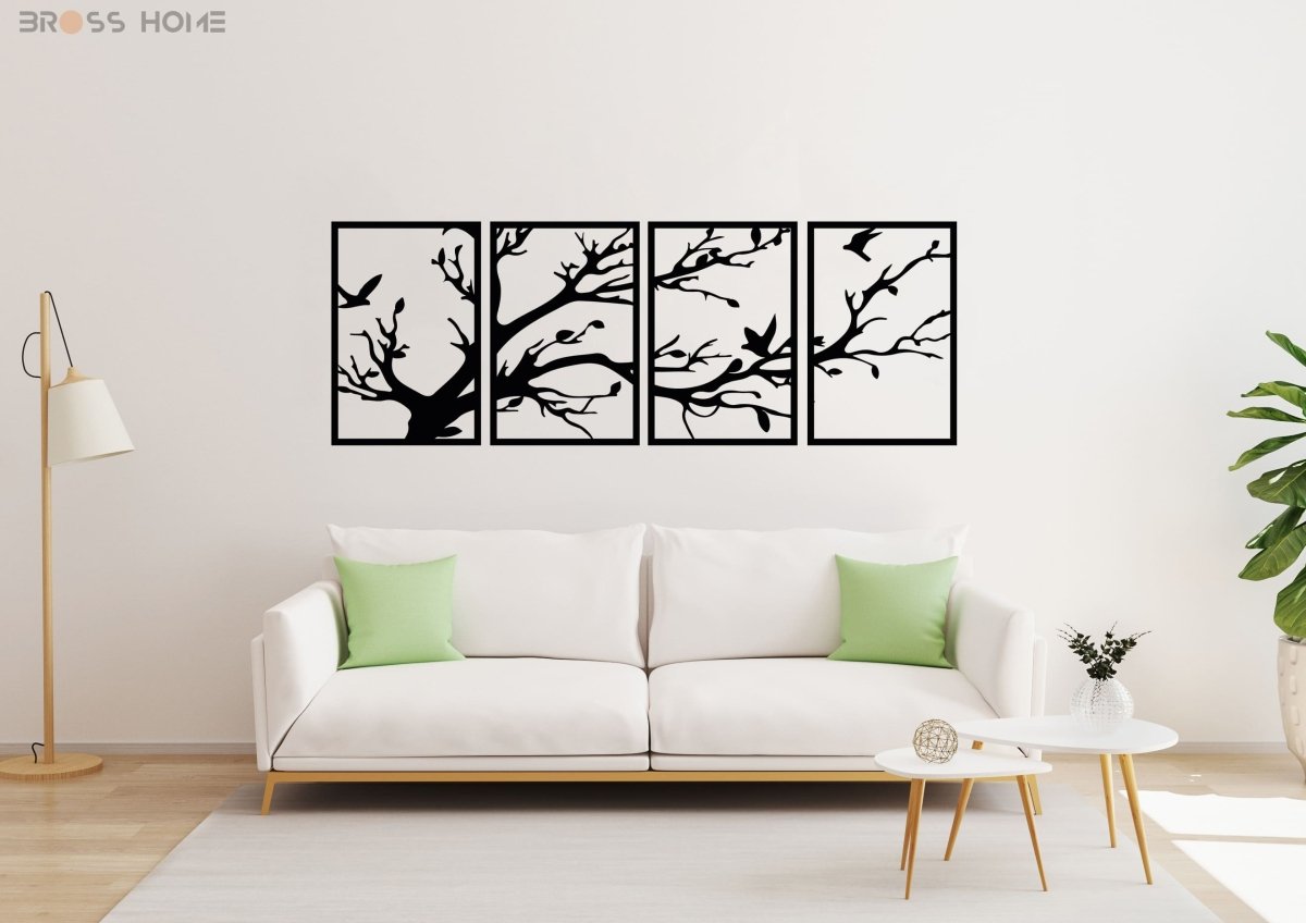 Black Tree Metal Wall Art  (4 Panel) - Image 5