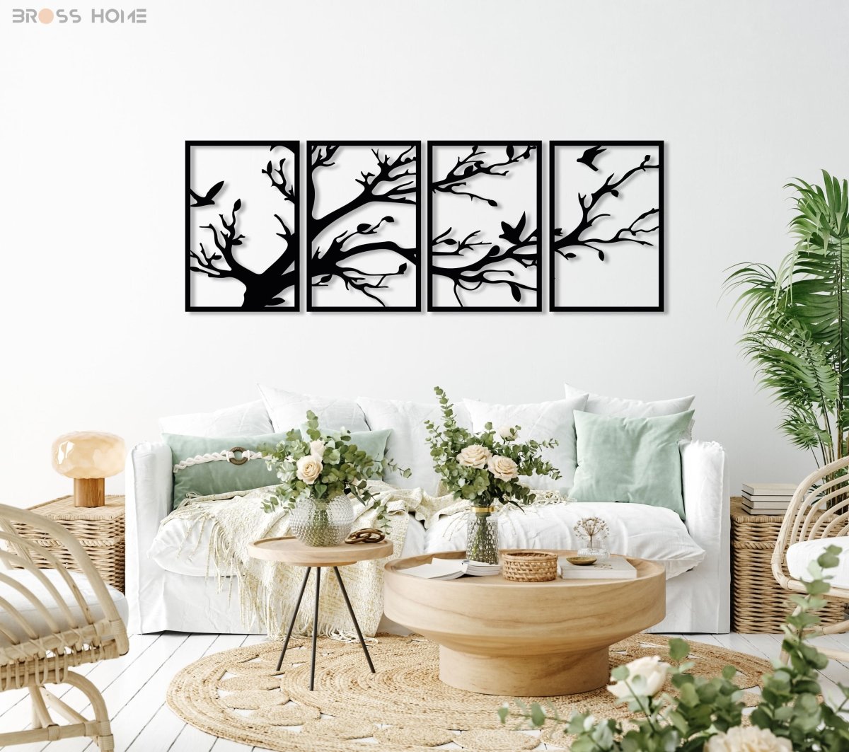 Black Tree Metal Wall Art  (4 Panel) - Image 8