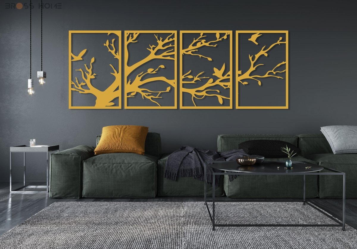 Black Tree Metal Wall Art  (4 Panel) - Image 7