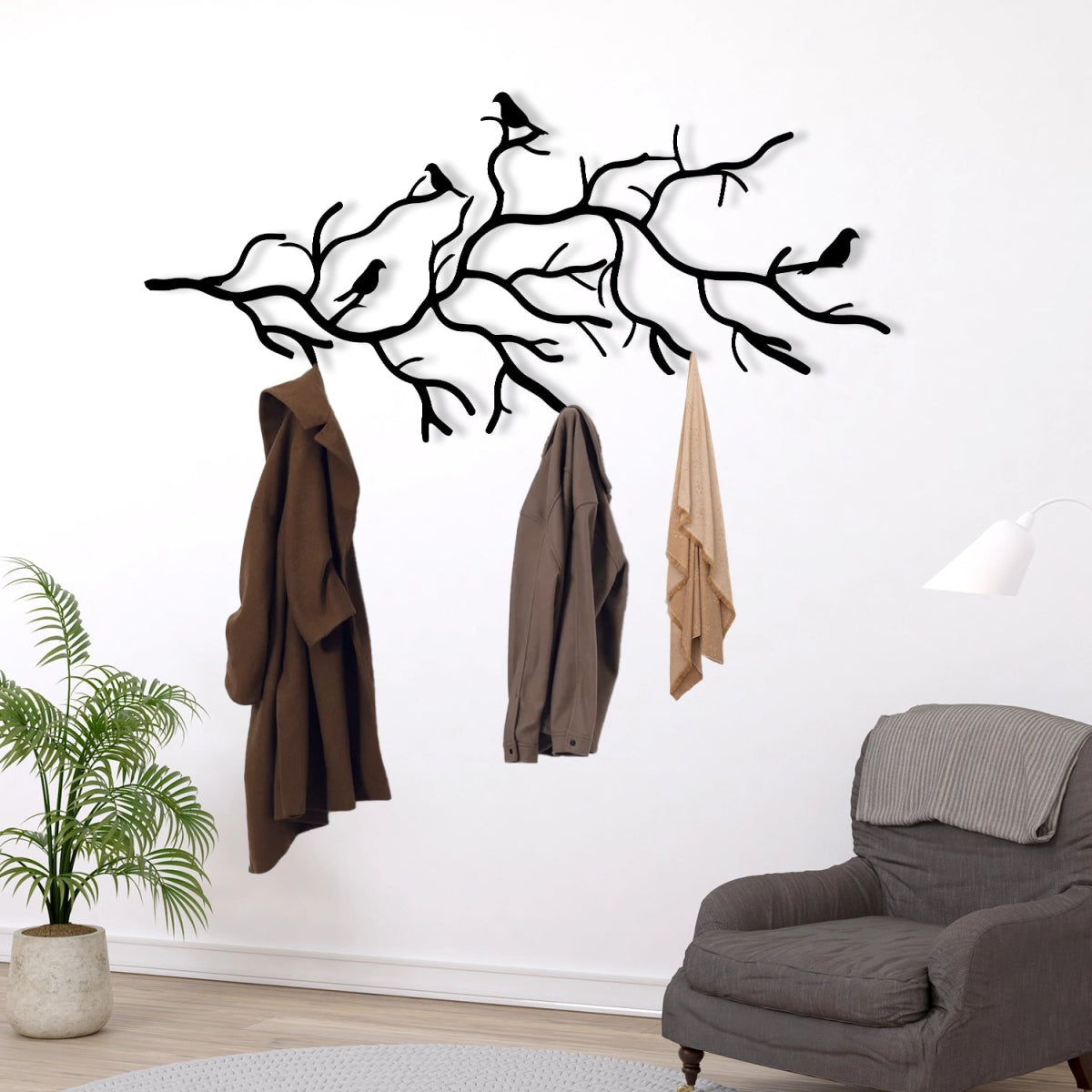 Branch Harmony Metal Wall Coat Rack - Image 2