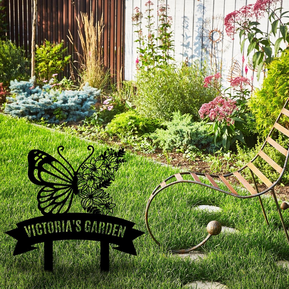 Butterfly Stake Metal Garden Sign - Image 2