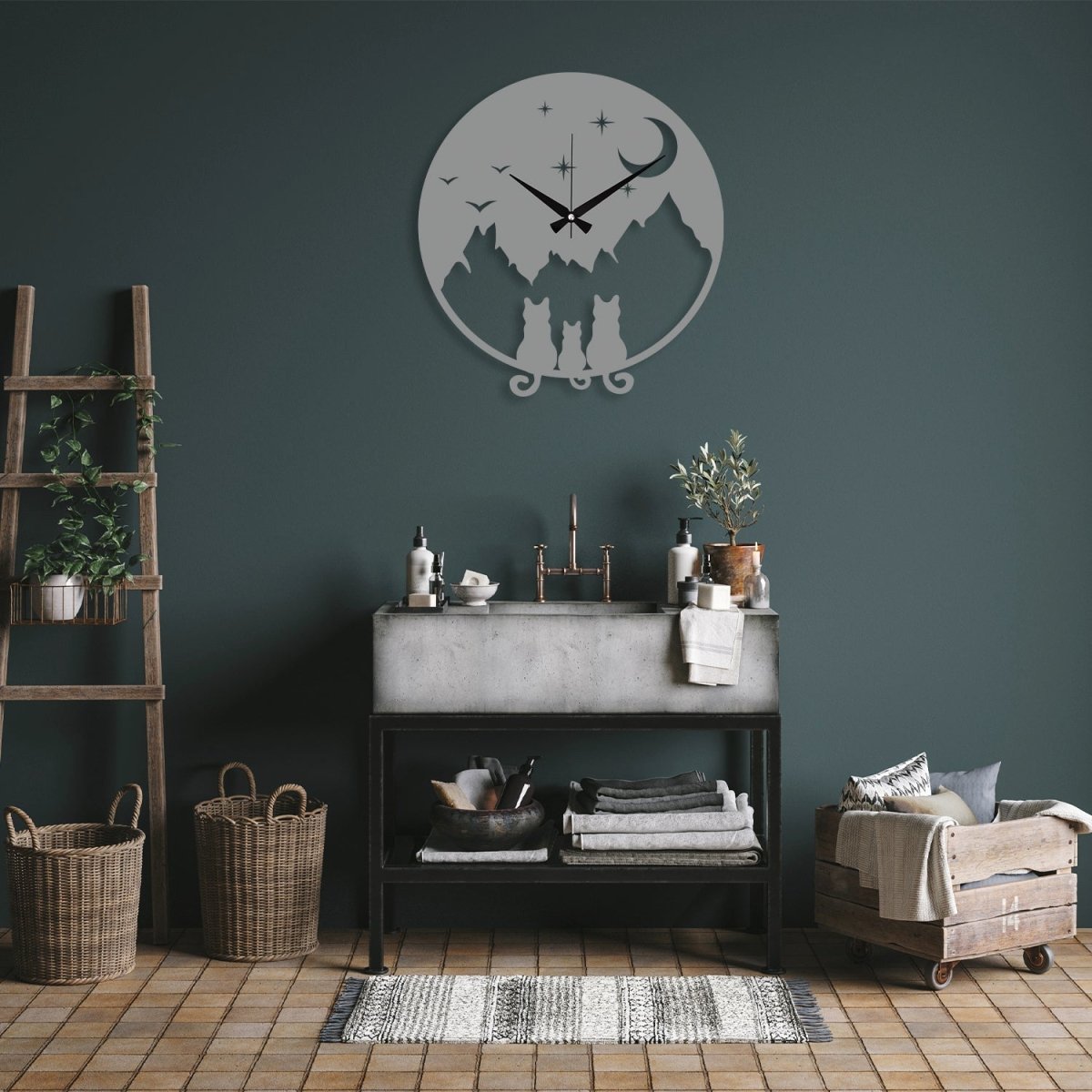 Cat Metal Wall Clock - Image 7