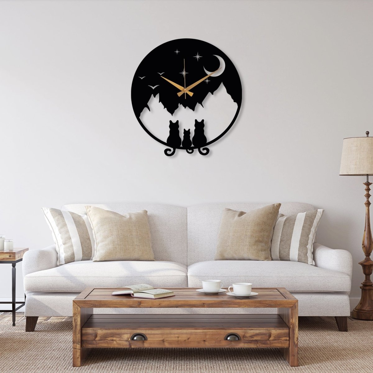 Cat Metal Wall Clock