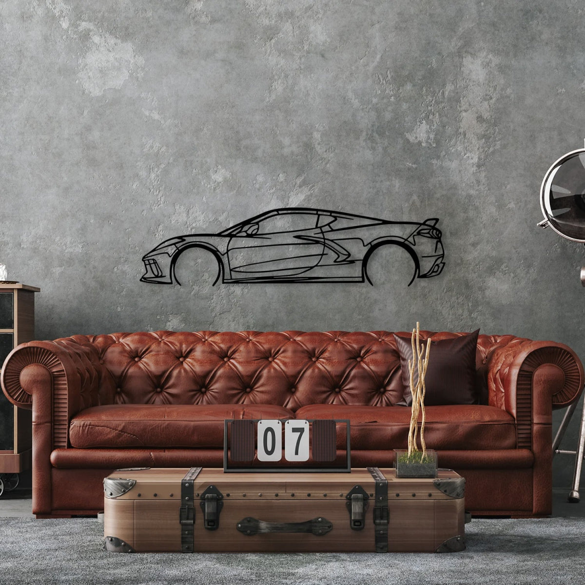 Corvette C8 Metal Car Silhouette Wall Art - Image 4