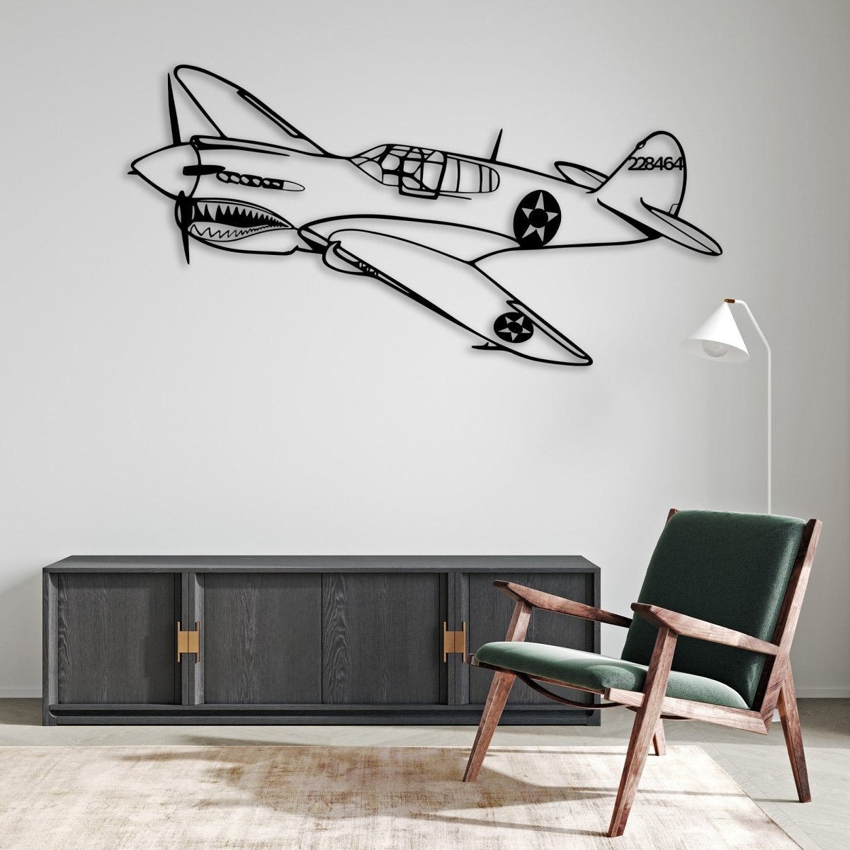 Custom Aircraft Wireframe Metal Decor - Image 5