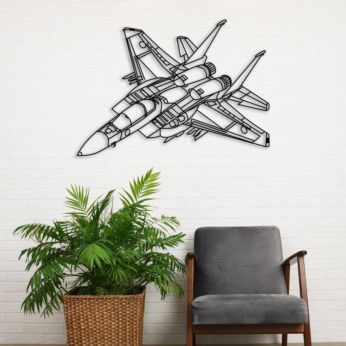 Custom Aircraft Wireframe Metal Decor - Image 6