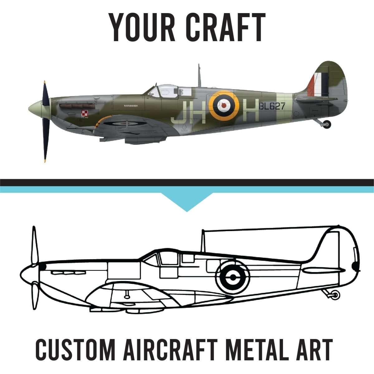 Custom Aircraft Wireframe Metal Decor - Image 2