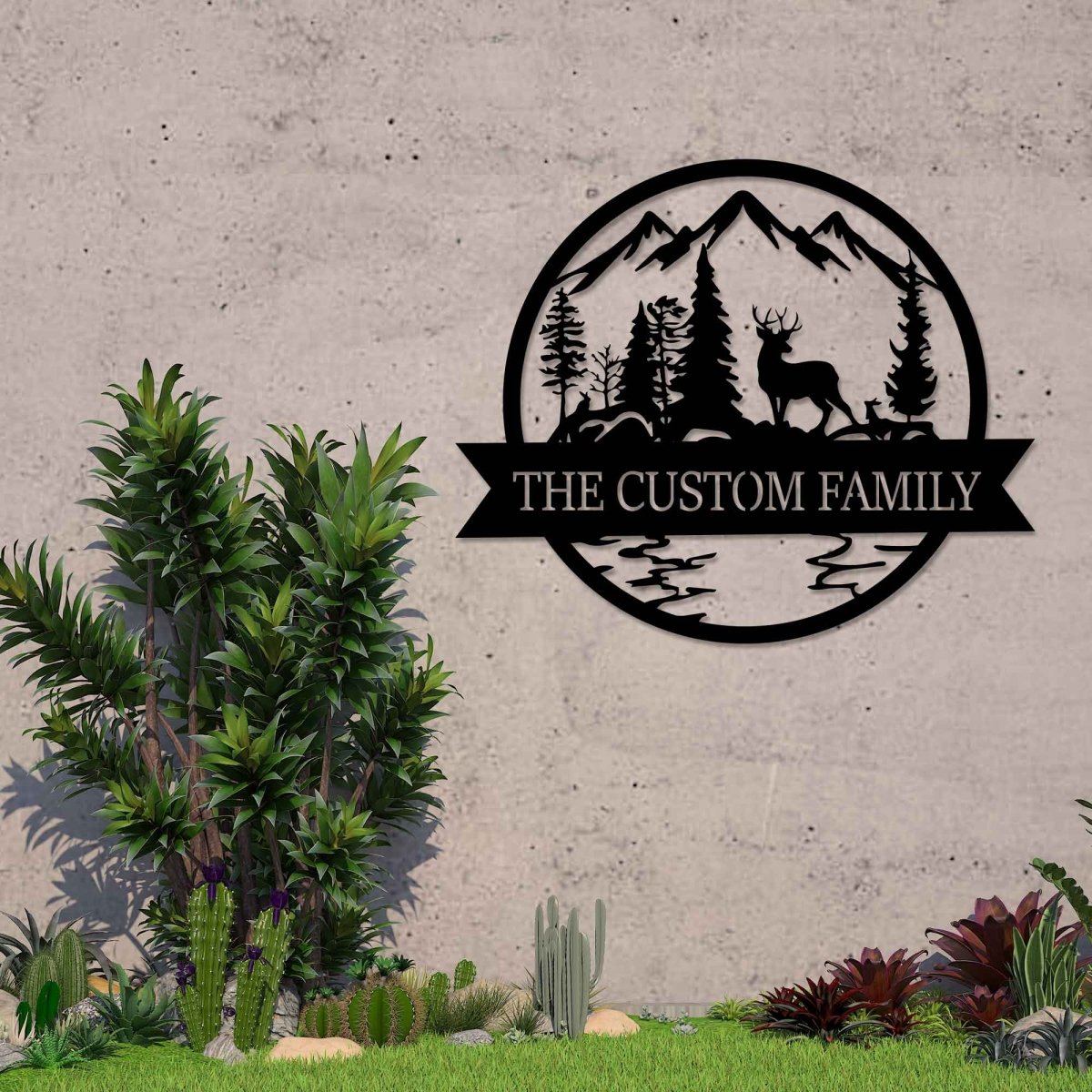 Custom Deer and Mountain Metal Garden Sign Wall Art Decor - Image 4