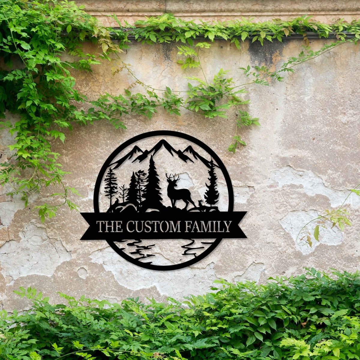 Custom Deer and Mountain Metal Garden Sign Wall Art Decor - Image 5