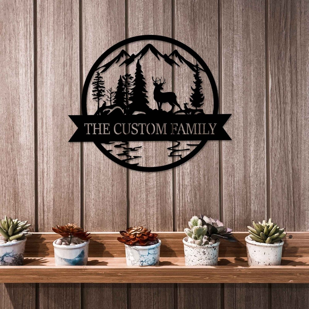 Custom Deer and Mountain Metal Garden Sign Wall Art Decor - Image 3