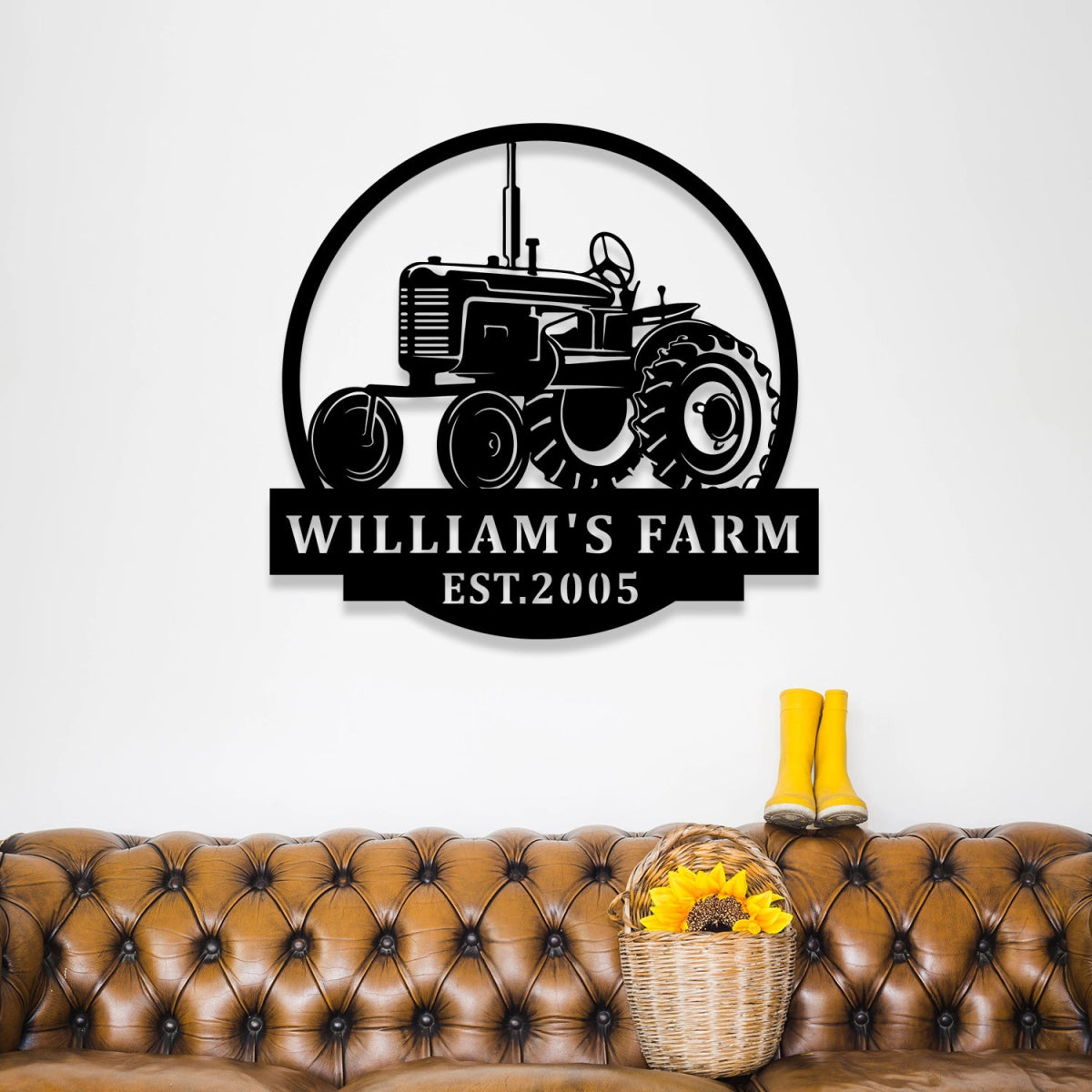 Custom Farm Metal Sign Decor - Personalized Tractor Design Outdoor Wall Art - Image 2