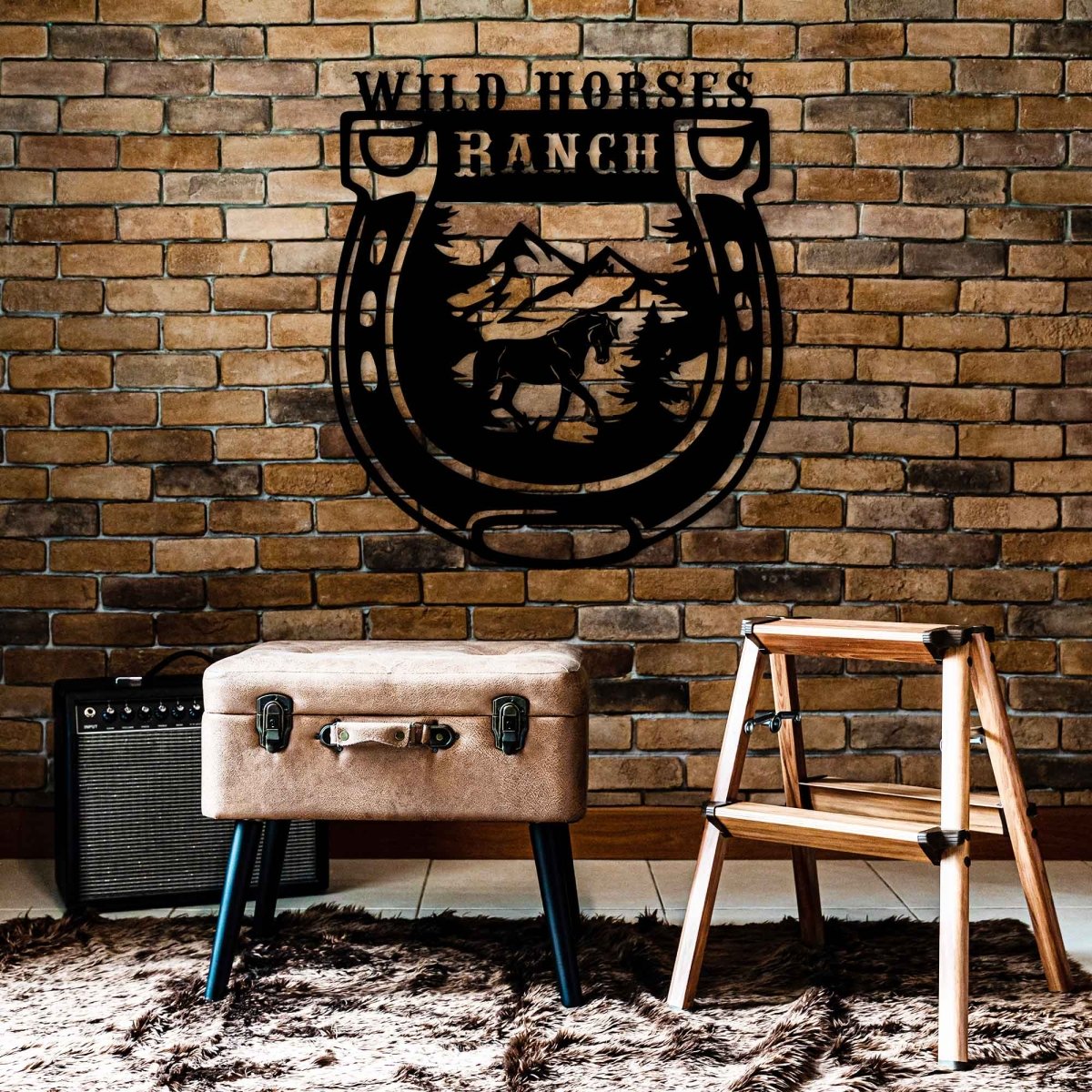 Custom Horseshoe Metal Garden Sign Wall Art Decor - Image 5