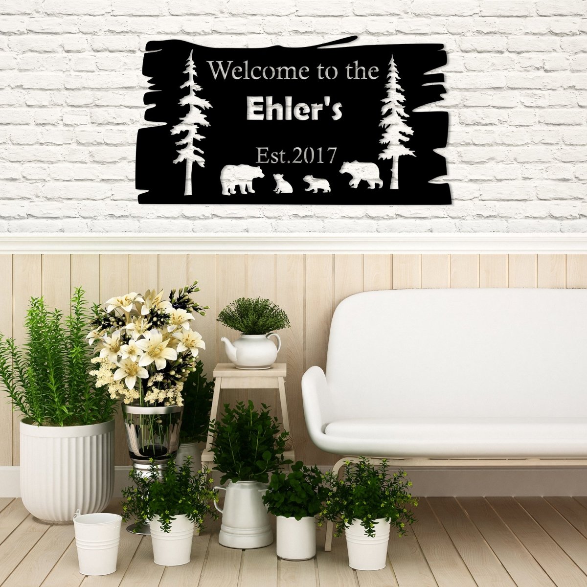 Custom Metal Bear Family Wall Art - Image 2