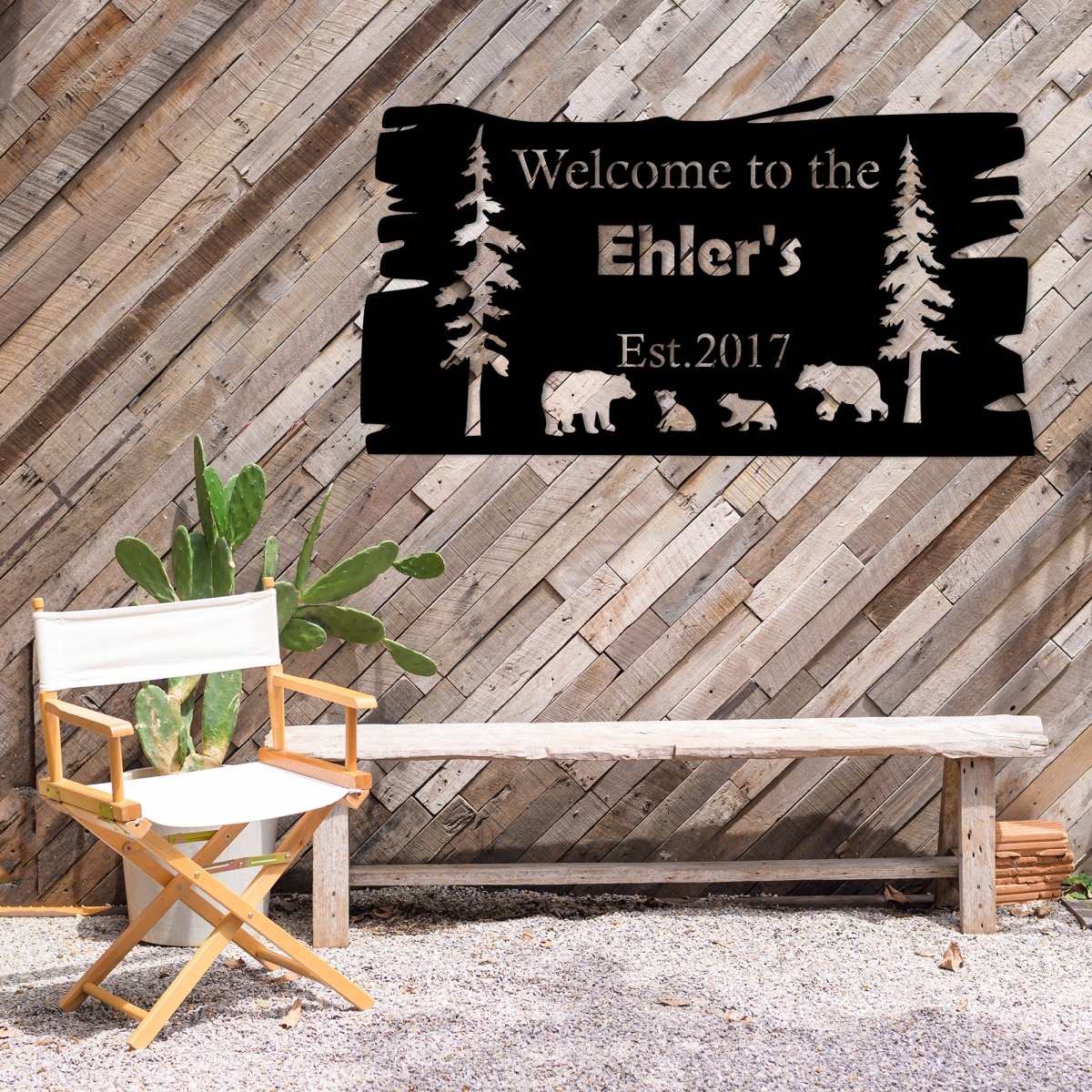 Custom Metal Bear Family Wall Art - Image 3