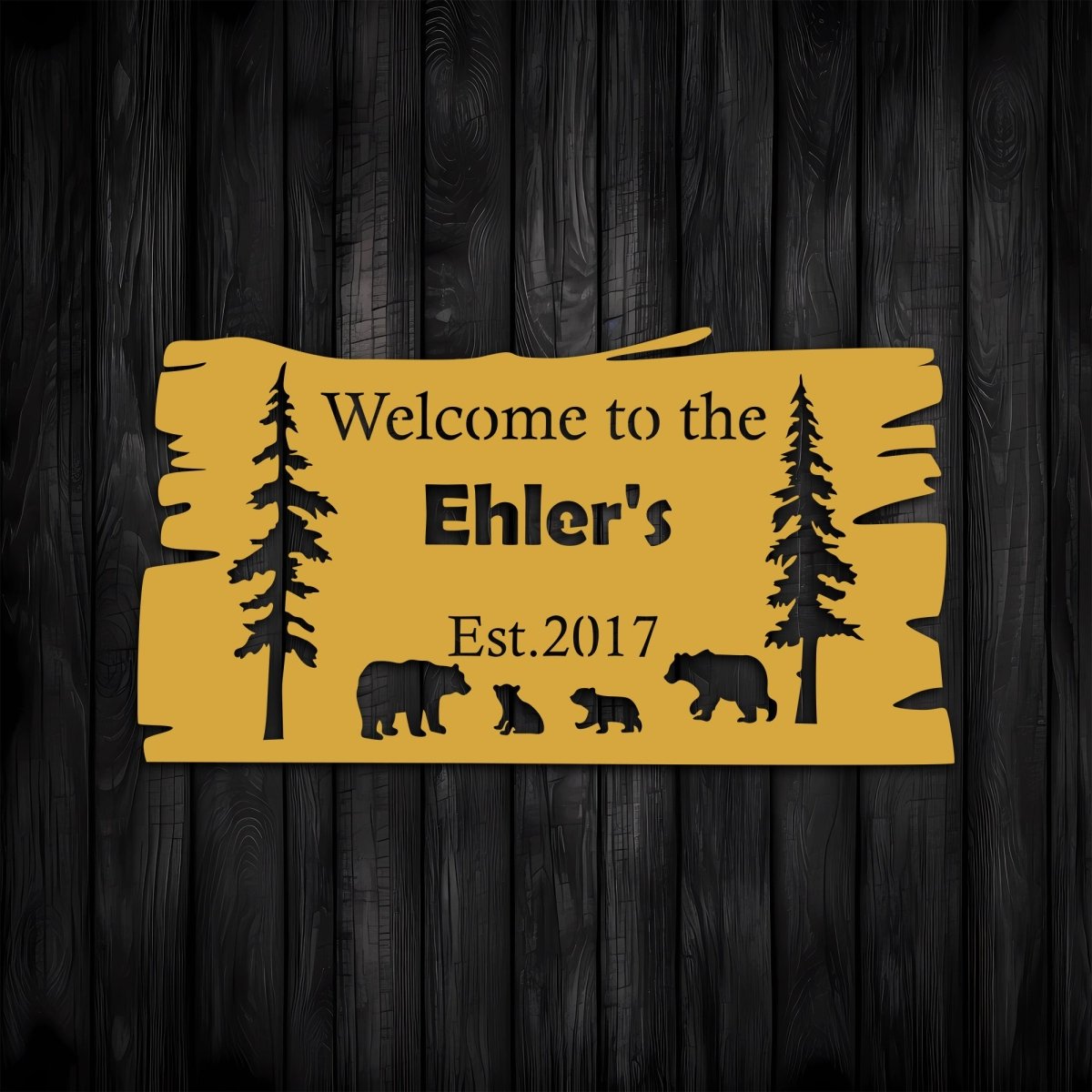 Custom Metal Bear Family Wall Art - Image 4