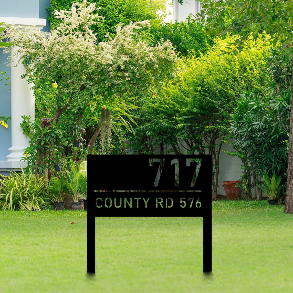 Custom Metal Garden Address Sign Stake - Durable Outdoor House Number Plate - Image 3