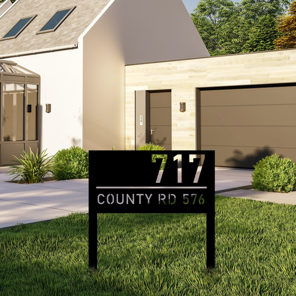 Custom Metal Garden Address Sign Stake - Durable Outdoor House Number Plate - Image 4