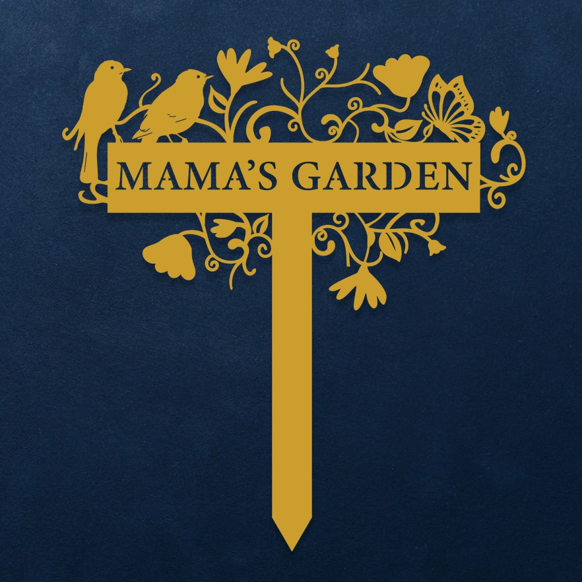 Custom Metal Garden Sign Stake - Ornamental Bird and Floral Design for Outdoor Decoration - Image 7