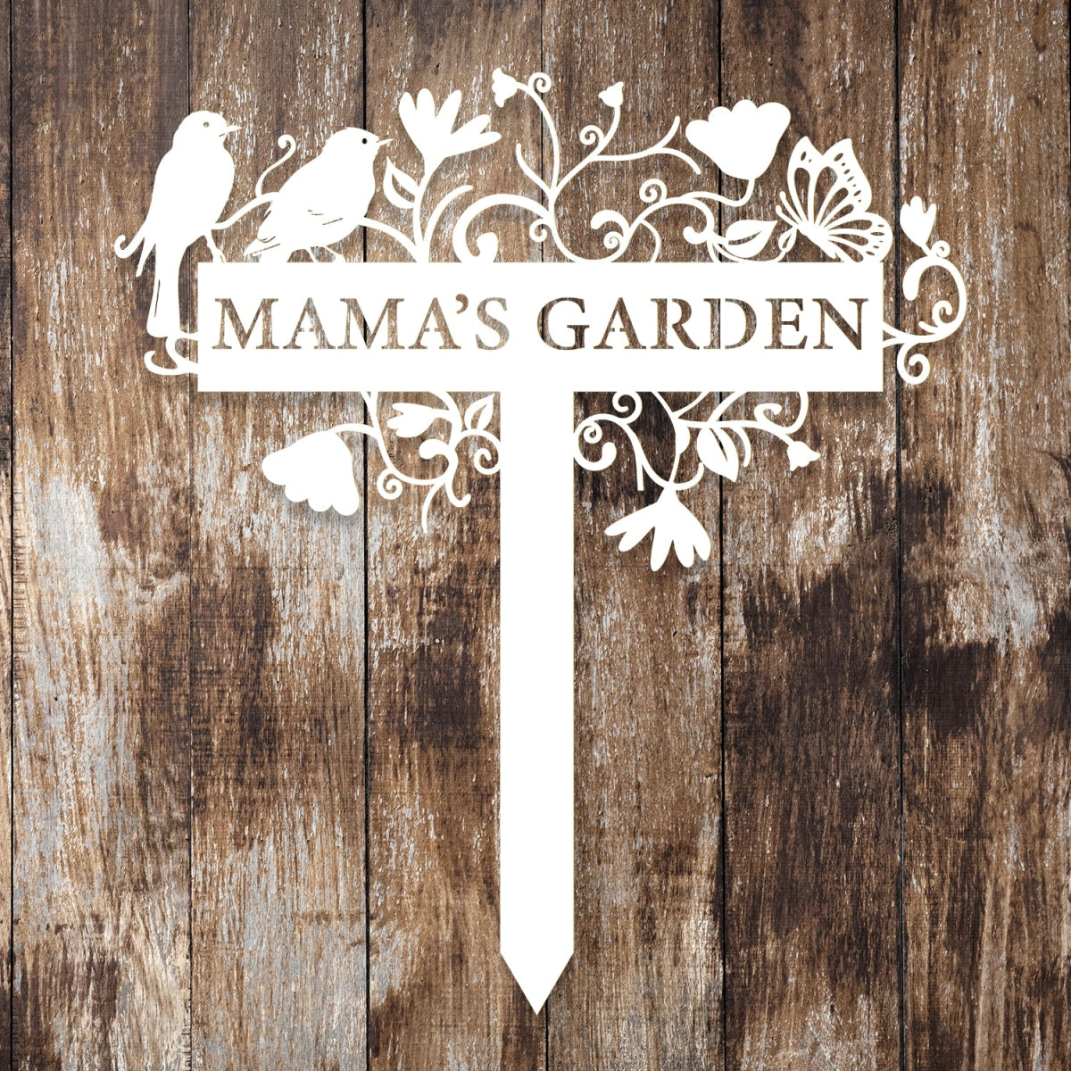 Custom Metal Garden Sign Stake - Ornamental Bird and Floral Design for Outdoor Decoration - Image 9
