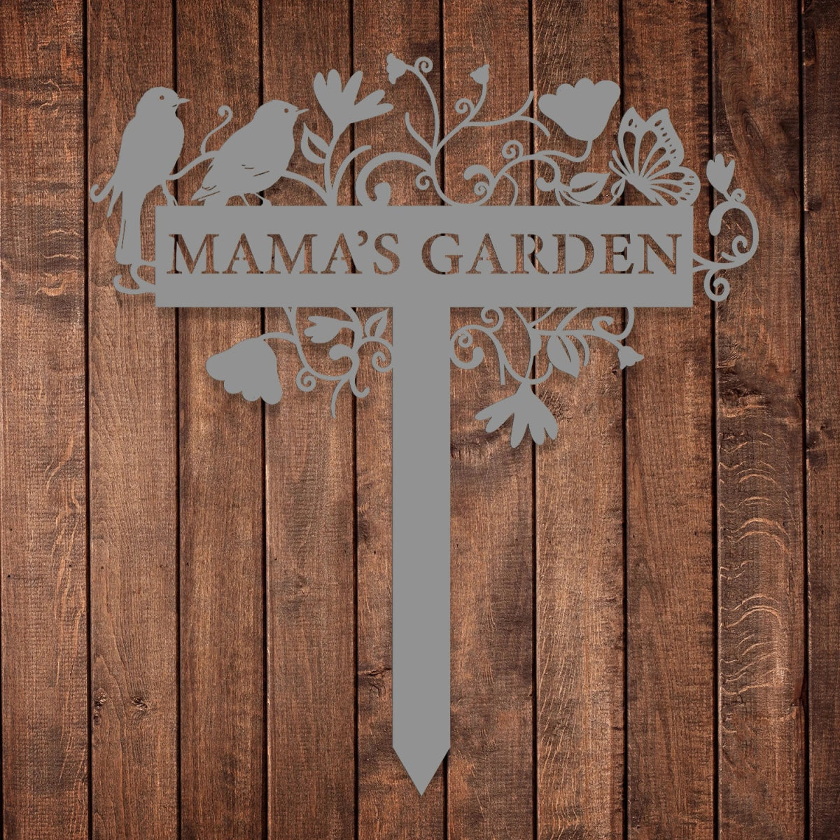Custom Metal Garden Sign Stake - Ornamental Bird and Floral Design for Outdoor Decoration - Image 8