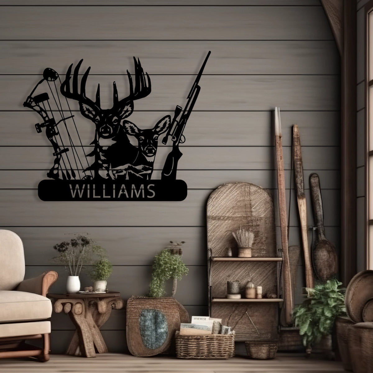 Custom Metal Hunting Sign - Personalized Deer and Archery Design Outdoor Decor with Family Name - Image 5