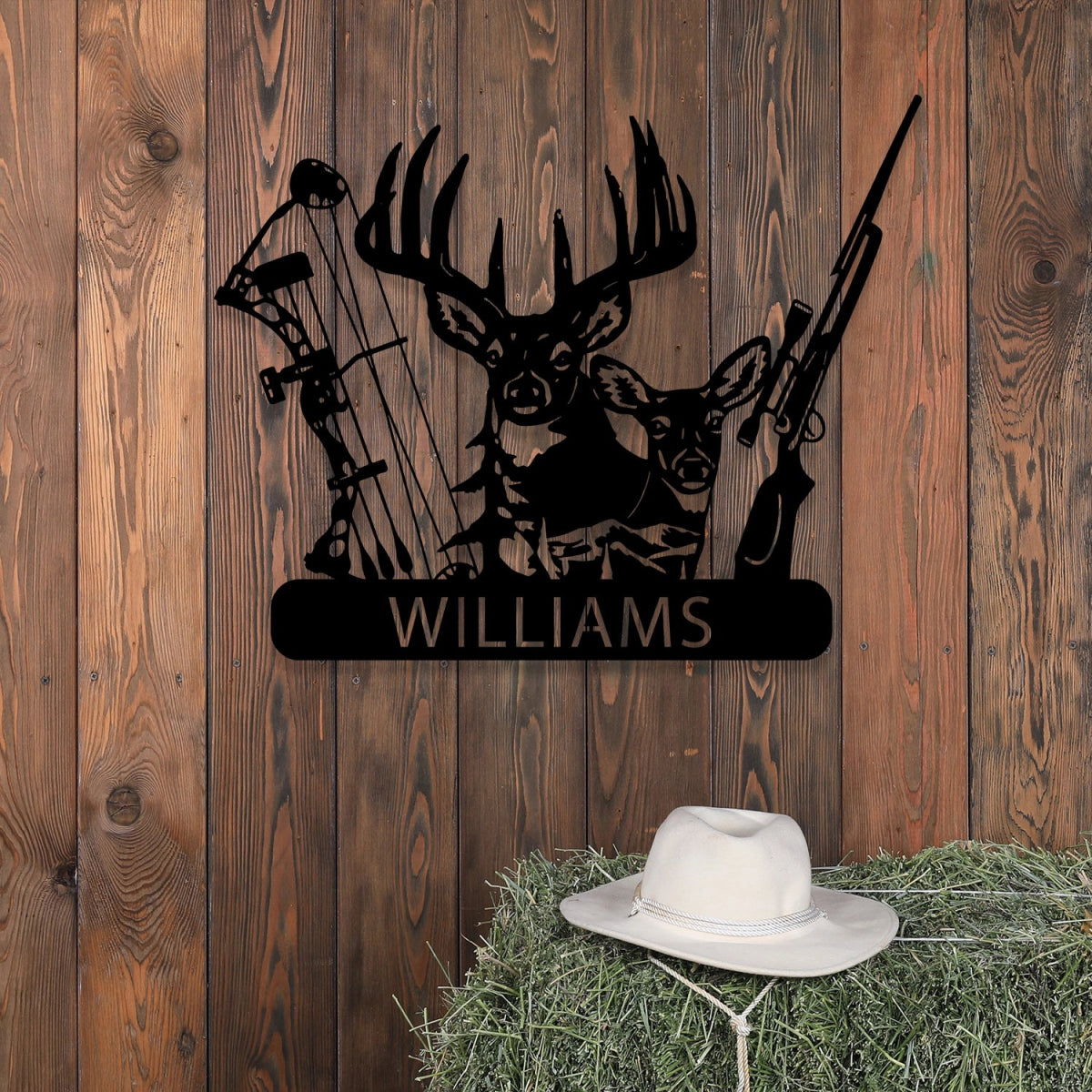 Custom Metal Hunting Sign - Personalized Deer and Archery Design Outdoor Decor with Family Name - Image 4
