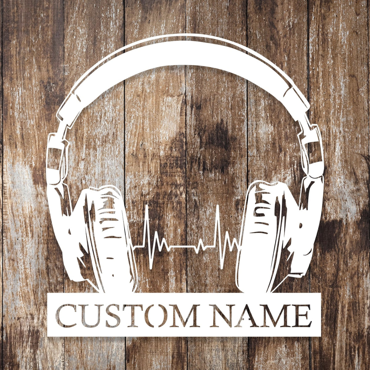 Custom Metal Wall Art Decor - Personalized Headphone Design for Music Lovers with Name Plate - Image 5