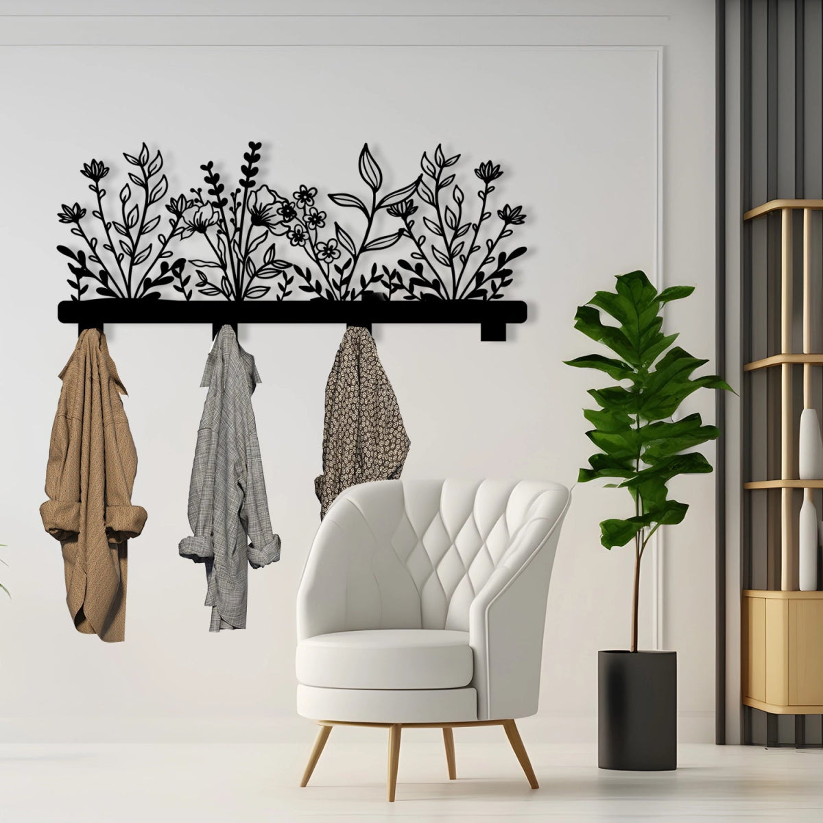 Floral Elegance Metal Wall Organizer - Image 4
