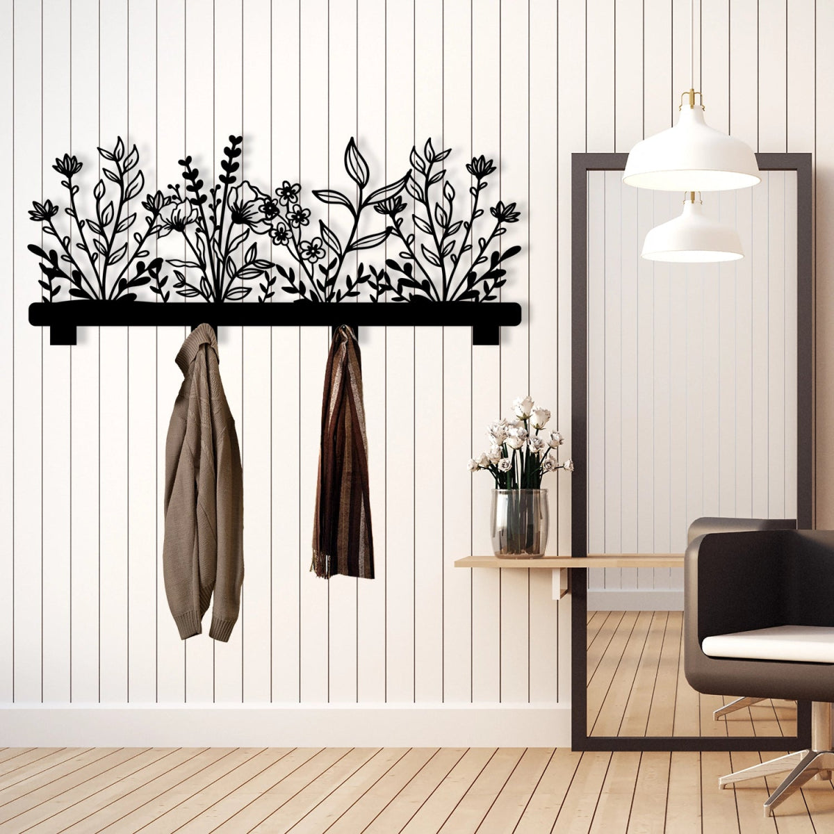 Floral Elegance Metal Wall Organizer - Image 2
