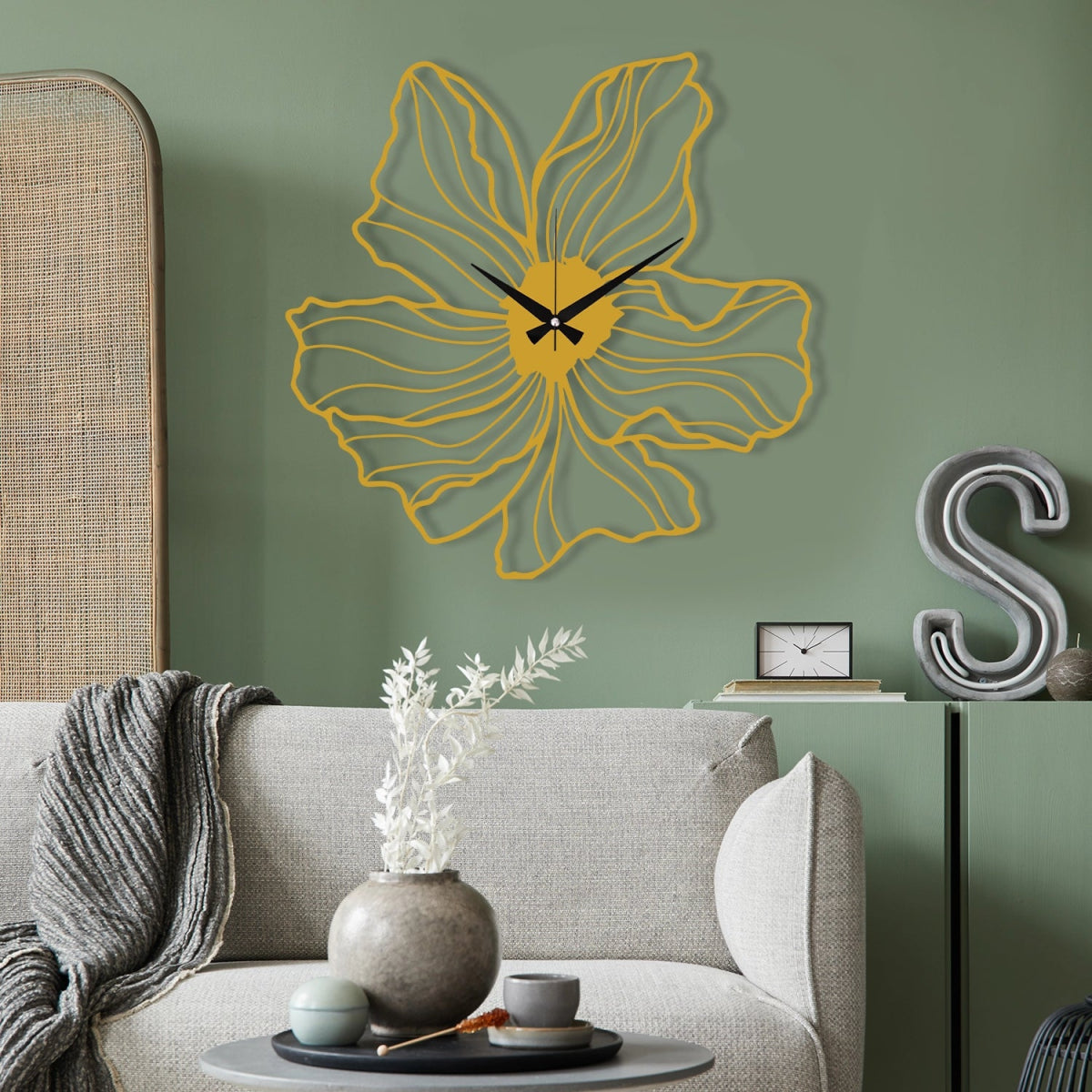 FLOWER SHAPED METAL WALL CLOCK - Image 7