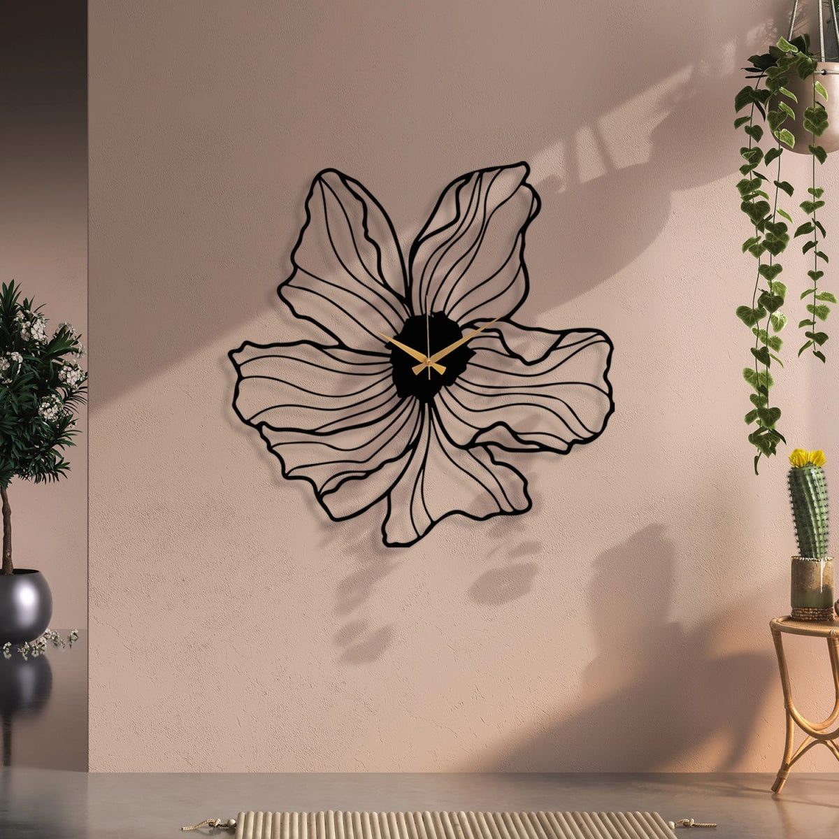 FLOWER SHAPED METAL WALL CLOCK - Image 4