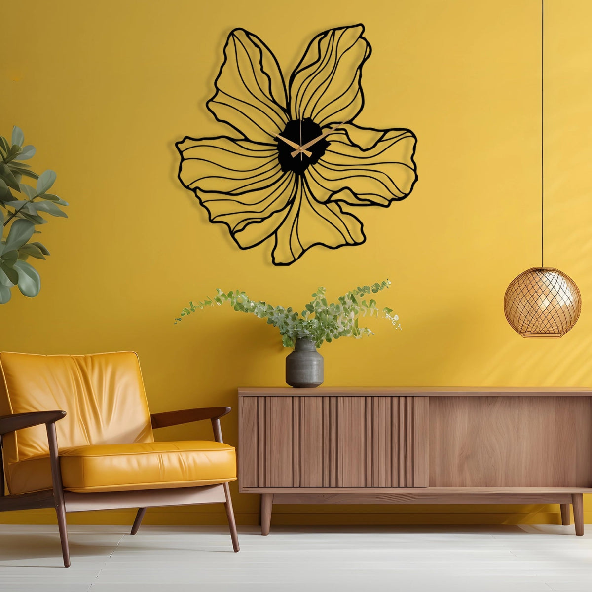 FLOWER SHAPED METAL WALL CLOCK - Image 2