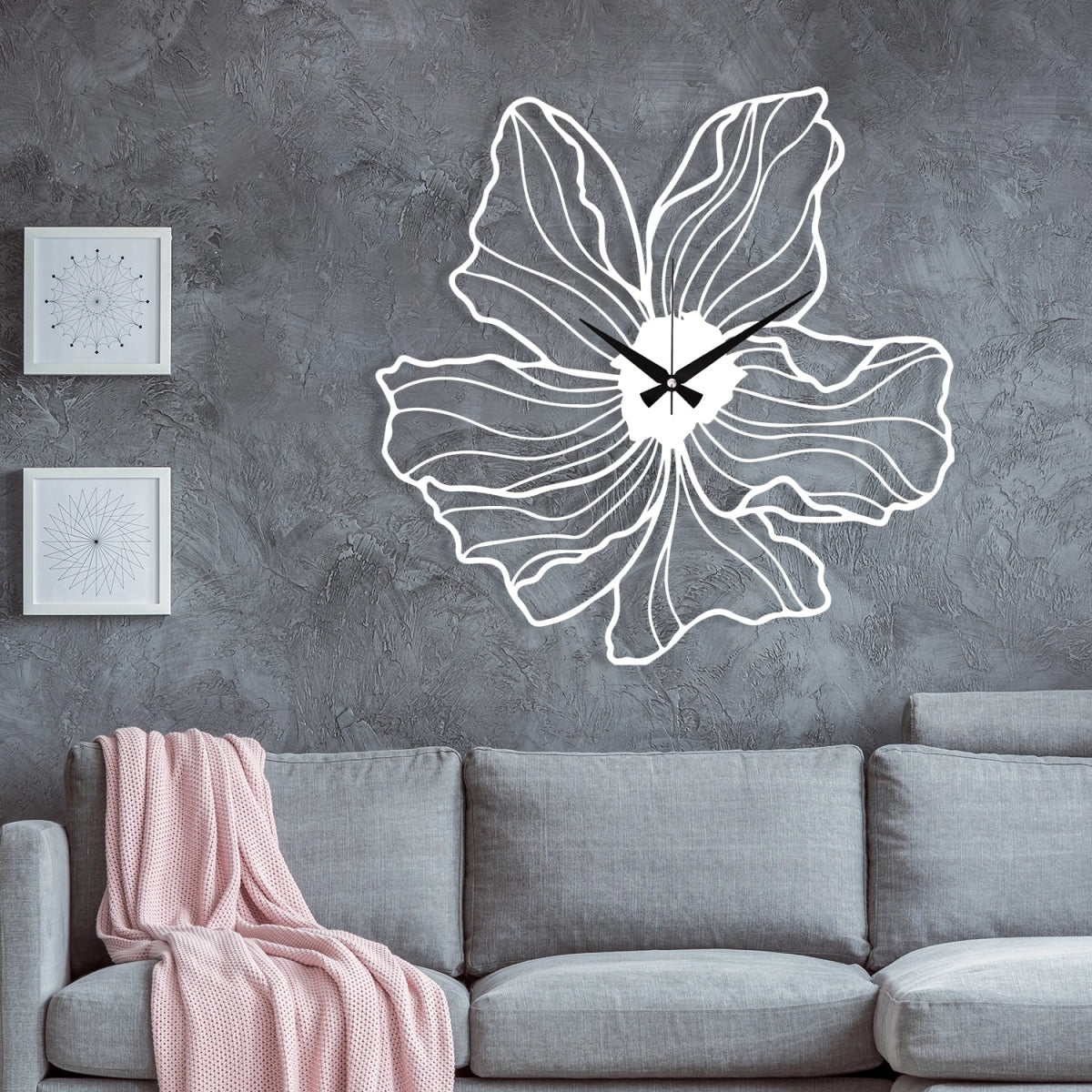 FLOWER SHAPED METAL WALL CLOCK - Image 9